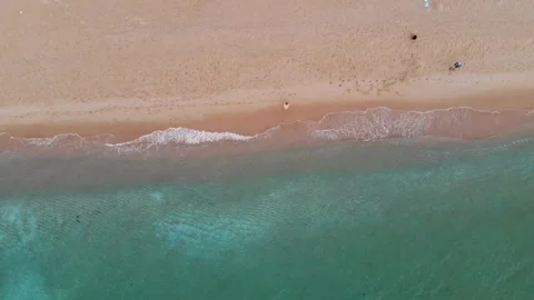 Panoramic aerial drone top view of beach and hotels in Varna, Bulgaria Stock Footage 276192642