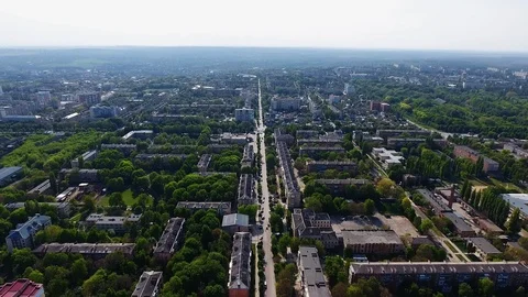 Panoramic Aerial drone view of city Stock Footage 114123853