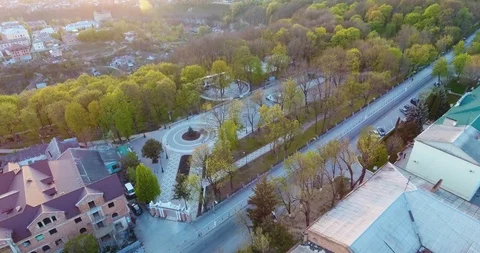 Panoramic Aerial drone view of city Stock Footage 114170448