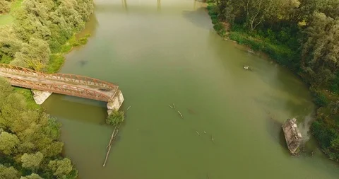 Panoramic Aerial drone view of small town Stock Footage 112894846