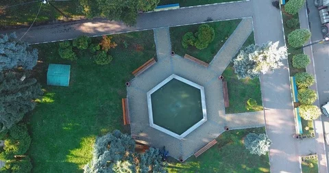 Panoramic Aerial drone view of small town Stock Footage 112907553