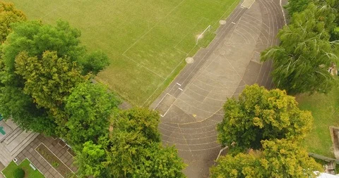 Panoramic Aerial drone view of small town Stock Footage 112940556