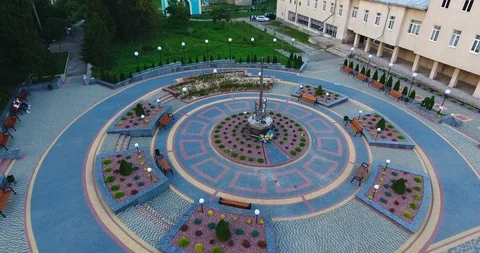 Panoramic Aerial drone view of small town Stock Footage 113038183