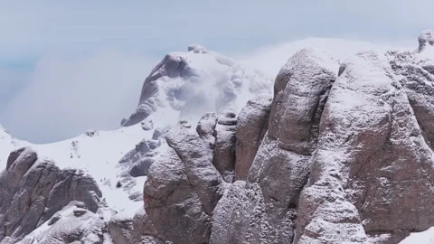 Panoramic aerial drone view of winter landscape in the mountains. Transylvania, Stock Footage 329270323