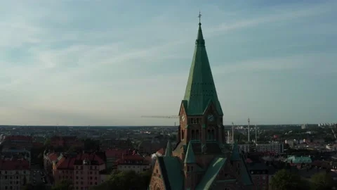 Panoramic aerial flying drone view of Södermalm Video stock 150754313