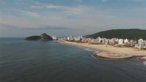 A panoramic aerial image of Matinhos, capturing the scenic beauty of this Video stock 270160596