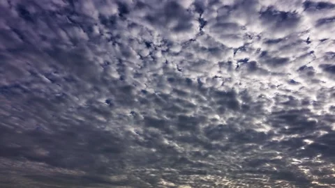 Panoramic aerial pan of dramatic mackerel sky at sunrise Stock-Footage 342924457