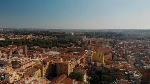 Panoramic Aerial of Rome Italy Stock Footage