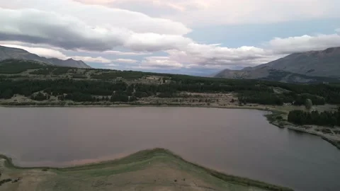Panoramic Aerial View Above La Zeta Lagoon Esquel Valley Patagonia Stock Footage 237989625