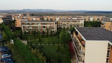 Panoramic aerial view of architectural complex Stock Footage 266837813