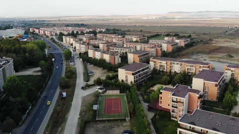 Panoramic aerial view of architectural complex Stock Footage 266837867