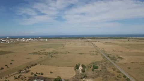 Panoramic aerial view around St. Barnabas Church. Cyprus. DJI-0246-05 Vídeos de archivo 137378689