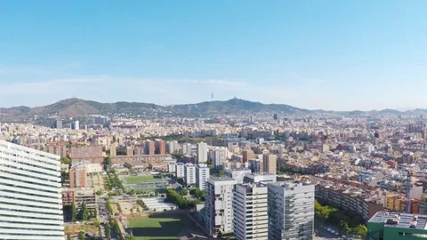 Panoramic aerial view of Barcelina, Spain. Stock Footage 78208596