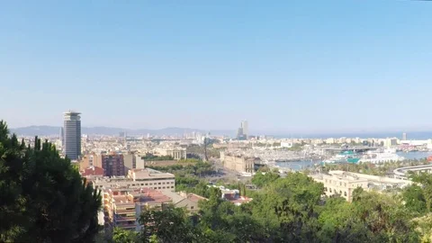Panoramic aerial view of Barcelina, Spain. Video stock 78208758