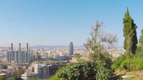 Panoramic aerial view of Barcelina, Spain. Stock-Footage 78208827