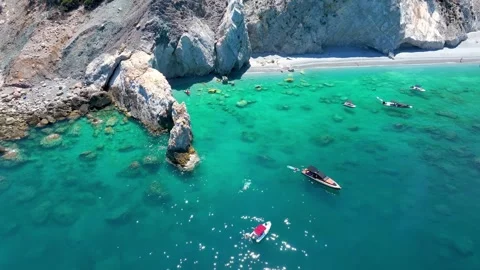 Panoramic aerial view of the beautiful beach of Lalaria, Skiathos Stock-Footage 294534385
