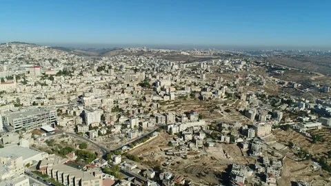 Panoramic aerial view of Bethlehem and Church of Nativity. DJI_0080-06 Vídeos de archivo 104496341