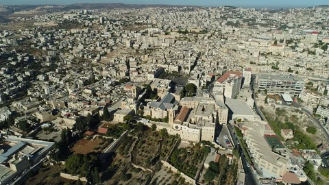 Panoramic aerial view of Bethlehem and Church of Nativity. DJI_0081-01 動画素材 104496361