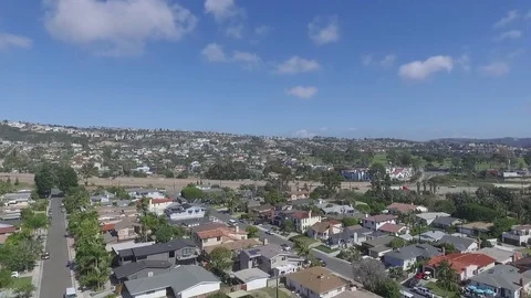 Panoramic aerial view from drone of Orange County city of San Juan Capistrano. Stock Footage 73720082