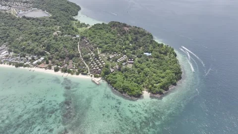 Panoramic aerial view of Koh Phi Phi Don island Thailand Stock Footage 266674860