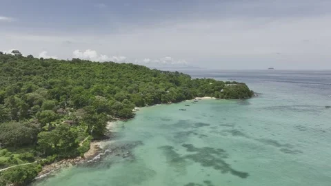 Panoramic aerial view of Koh Phi Phi Don island Thailand Stock Footage 266674918