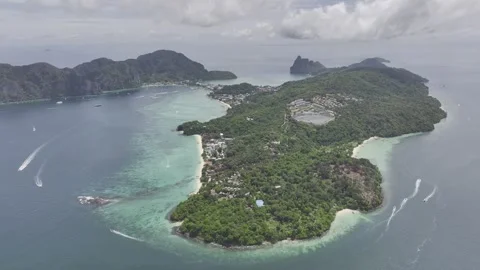 Panoramic aerial view of Koh Phi Phi Don island Thailand Video stock 266675188