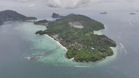 Panoramic aerial view of Koh Phi Phi Don island Thailand Stock Footage 266675220