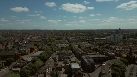 Panoramic Aerial View of Leicester Stock Footage 242877545