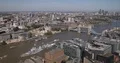 Panoramic Aerial View of London City Center Skyline Office Buildings UK Landmark 4k or 4k+ Resolution