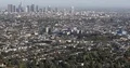 Panoramic Aerial View of Los Angeles City Skyline Downtown Famous Skyscrapers LA 4k or 4k+ Resolution