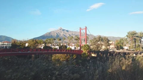 Panoramic aerial view of Marbella. View of La Concha Mountain Stock Footage 119433598