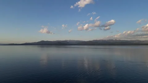 Panoramic aerial view of Nahuel Huapi Lake, Bariloche Argentina Stock Footage 277583085