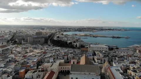 Panoramic aerial view of old town of Bari Stock Footage 144667747