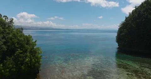 Panoramic aerial view of Open sea surface. Stock Footage 244698709