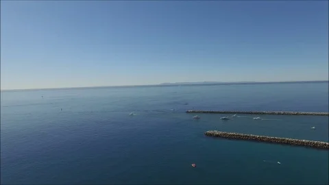 Panoramic aerial view of Pacific Ocean and Corona del Mar beach and coastline Stock Footage 73854712