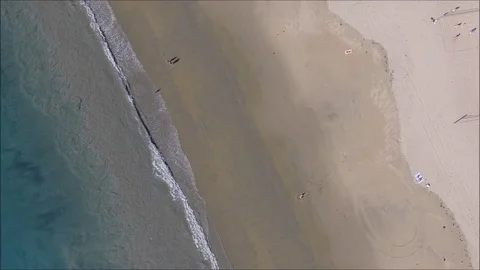 Panoramic aerial view of Pacific Ocean and Corona del Mar beach and coastline Stock Footage 73854811