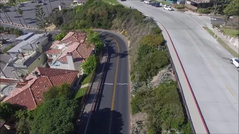 Panoramic aerial view of Pacific Ocean and Corona del Mar beach and coastline Stock Footage 73854826