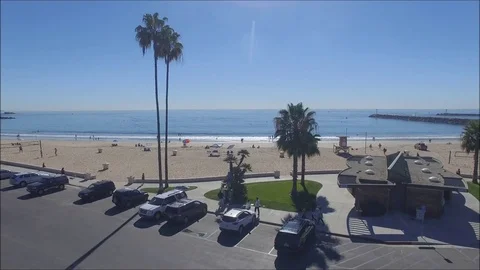 Panoramic aerial view of Pacific Ocean and Corona del Mar beach and coastline Stock Footage 73854835