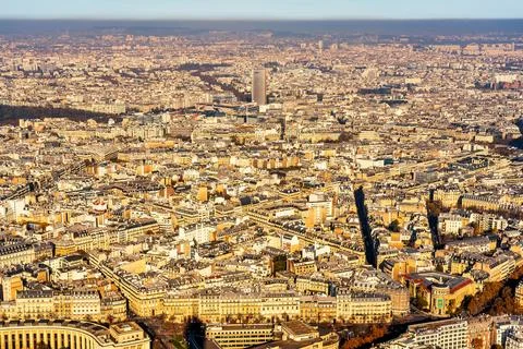 Panoramic aerial view of Paris from Eiffel Tower. Beautiful view of Paris s.. Stock Photos