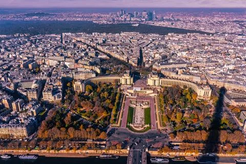 Panoramic aerial view of Paris from Eiffel Tower. Beautiful view of Paris s.. Stock Photos