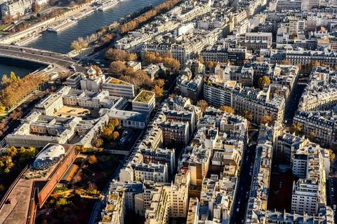 Panoramic aerial view of Paris from Eiffel Tower. Beautiful view of Paris s.. 스톡 사진