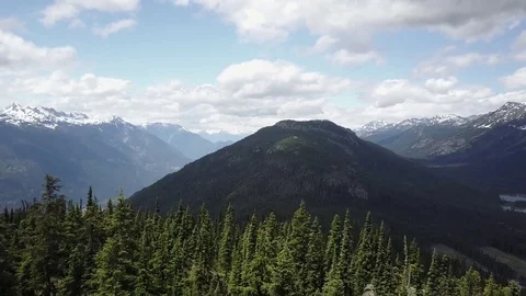 Panoramic Aerial View Of Remote Mountains On A Sunny Day Vídeo Stock 78657471