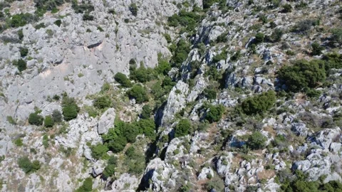 Panoramic aerial view of rugged gorge for adventure and exploration Stock Footage 343932883