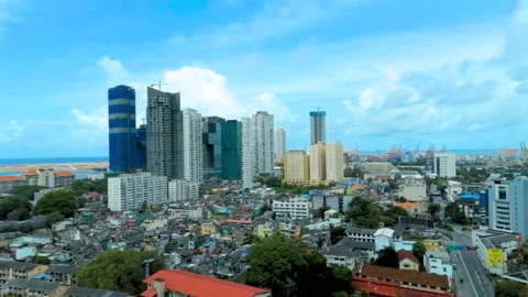 Panoramic aerial View Of The Suburbs Of Colombo City - Sri Lanka Stock Footage 220112449