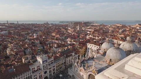 Panoramic Aerial View of Venice Historic Cityscape 스톡 동영상 343340170