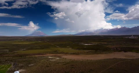 Panoramic aerial view of a volcano in the Andes, Peru Stockbeeldmateriaal 333424249