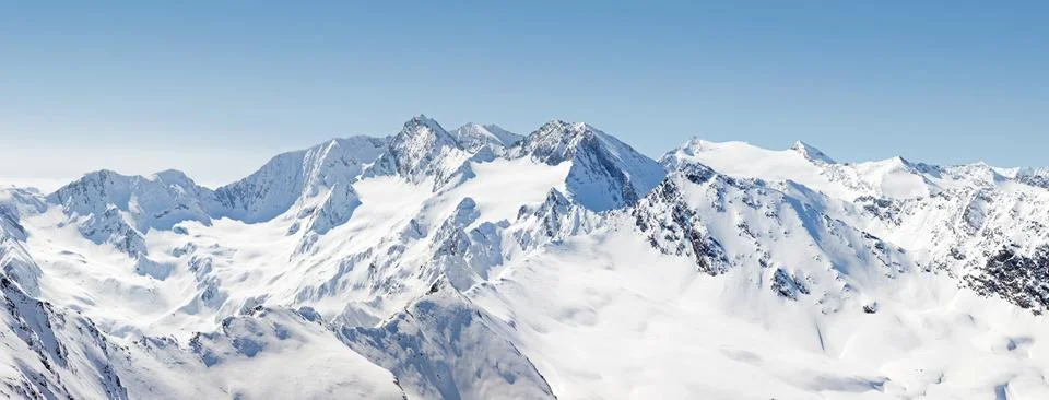 Panoramic Alpine Mountain View Stock Photos