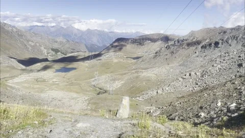 Panoramic alpine view from Col Fenêtre in the Champorcher Valley Stock Footage 316818883