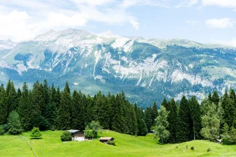 Panoramic alps mountain view Stock Photos