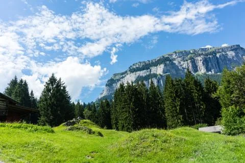 Panoramic alps mountain view Stock Photos